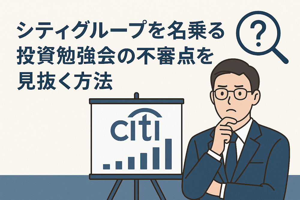シティグループを名乗る投資勉強会の不審点を見抜く方法