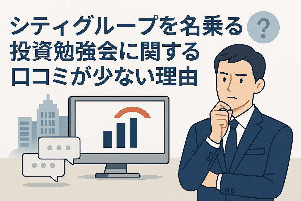 シティグループを名乗る投資勉強会に関する口コミが少ない理由
