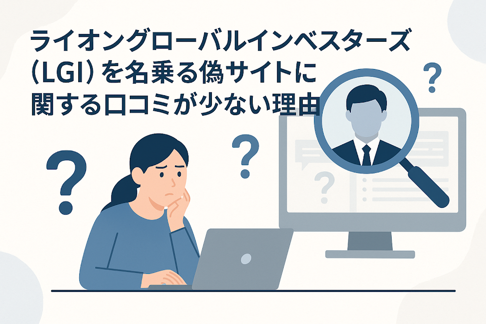 ライオングローバルインベスターズ（LGI）を名乗る偽サイトに関する口コミが少ない理由