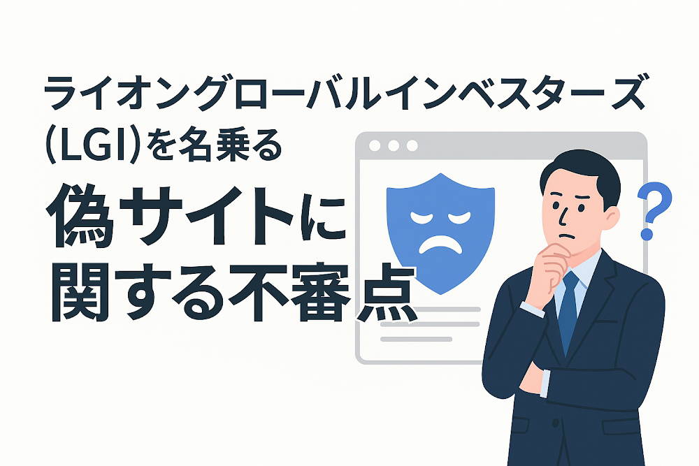 ライオングローバルインベスターズ（LGI）を名乗る偽サイトに関する不審点