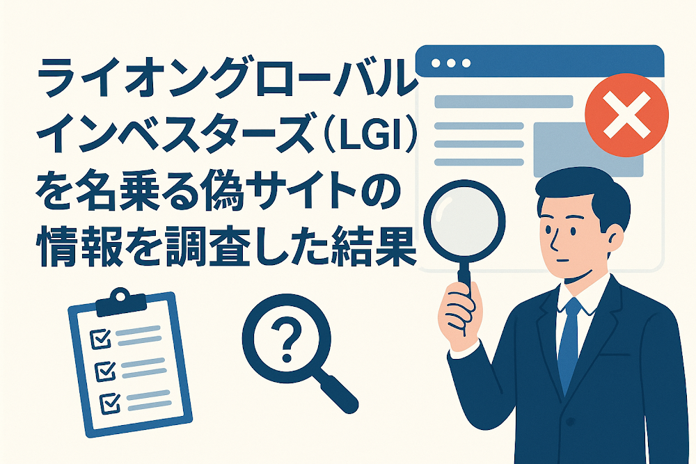 ライオングローバルインベスターズ（LGI）を名乗る偽サイトの情報を調査した結果
