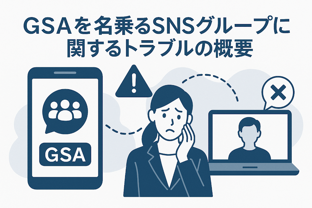 GSAを名乗るSNSグループに関するトラブルの概要