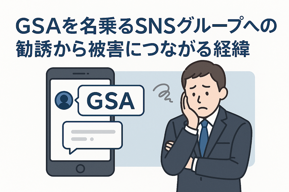 GSAを名乗るSNSグループへの勧誘から被害につながる経緯