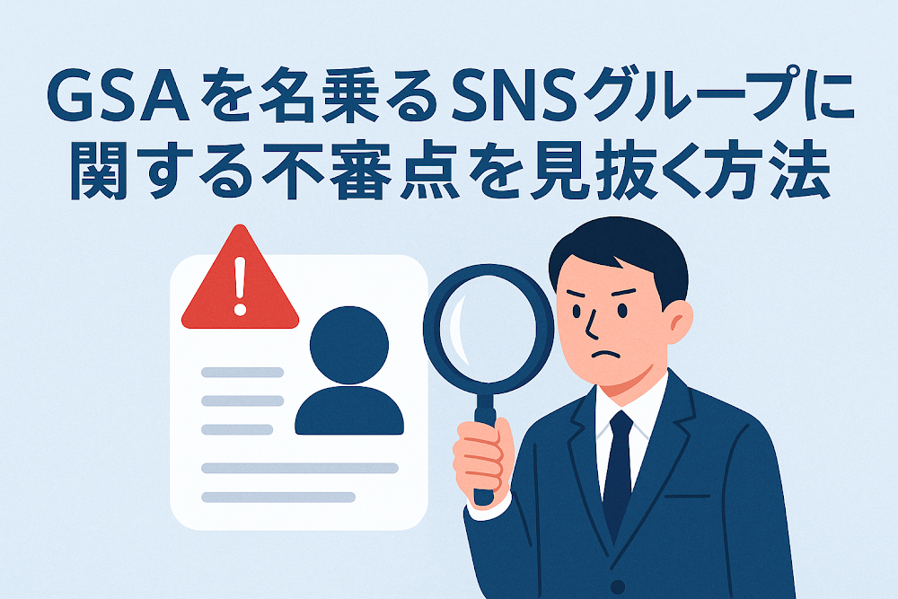 GSAを名乗るSNSグループに関する不審点を見抜く方法