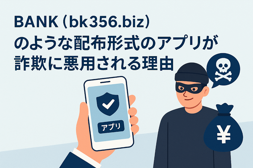BANK(bk356.biz)のような配布形式のアプリが詐欺に悪用される理由