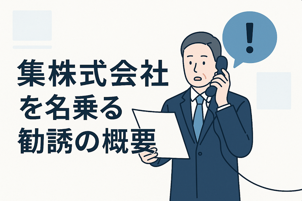 集株式会社を名乗る勧誘の概要