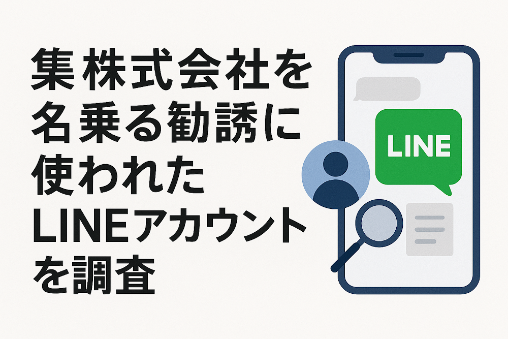 集株式会社を名乗る勧誘に使われたLINEアカウントを調査