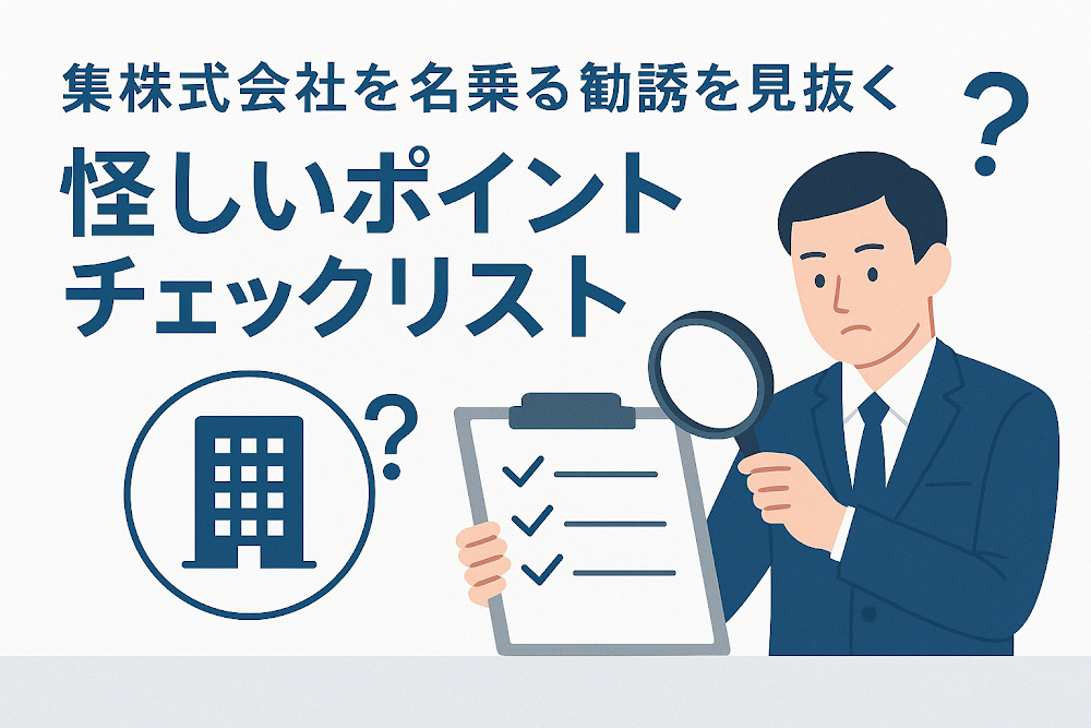 集株式会社を名乗る勧誘を見抜く怪しいポイントチェックリスト