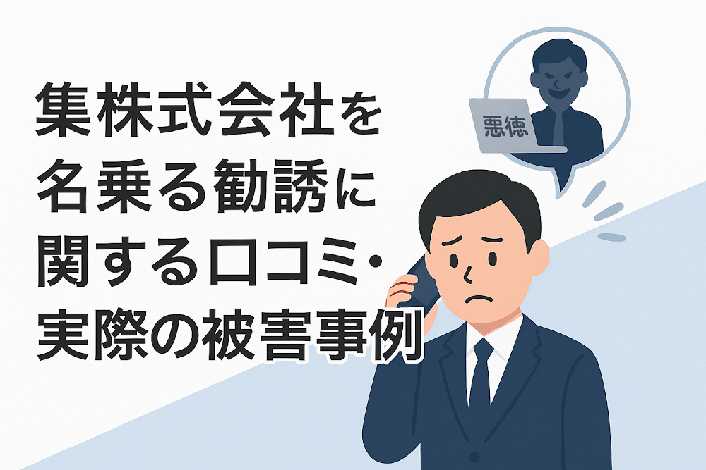 集株式会社を名乗る勧誘に関する口コミ・実際の被害事例
