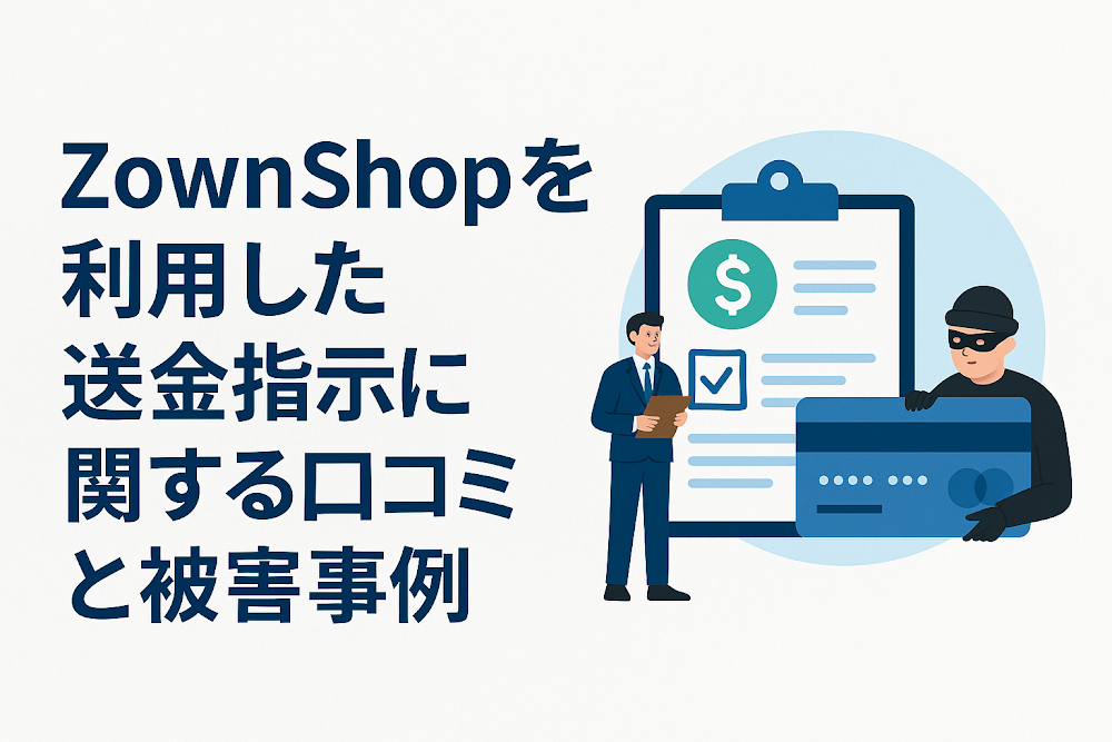 ZownShopを利用した送金指示に関する口コミと被害事例