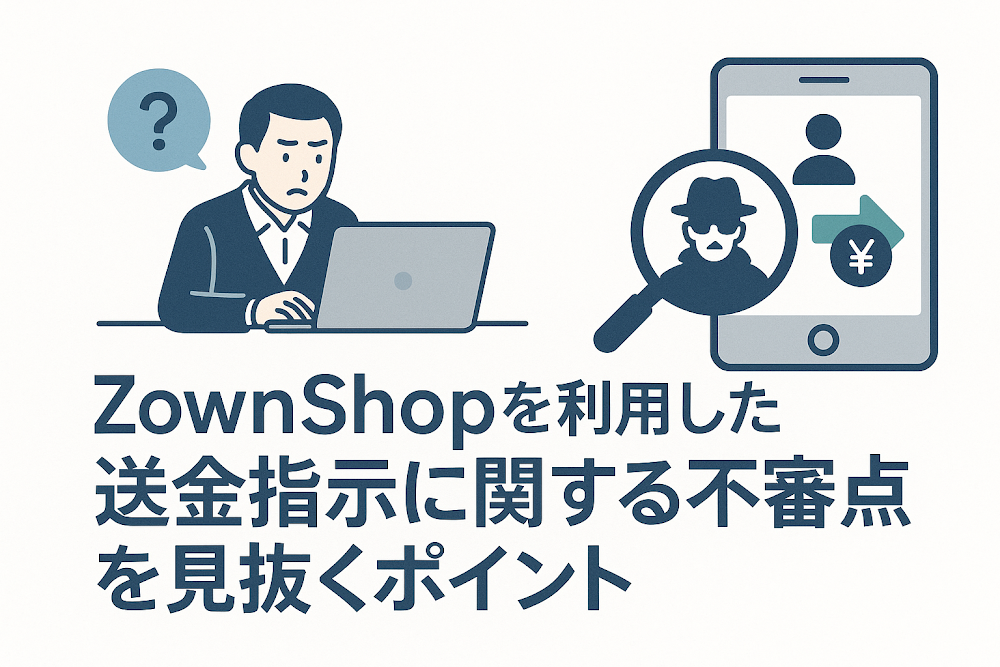 ZownShopを利用した送金指示に関する不審点を見抜くポイント