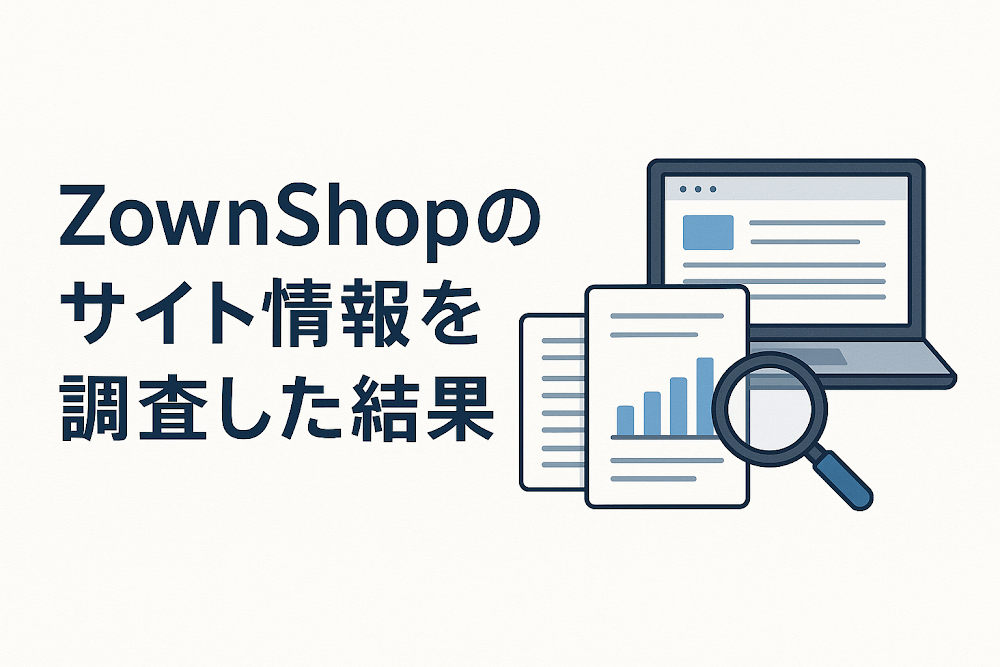 ZownShopのサイト情報を調査した結果