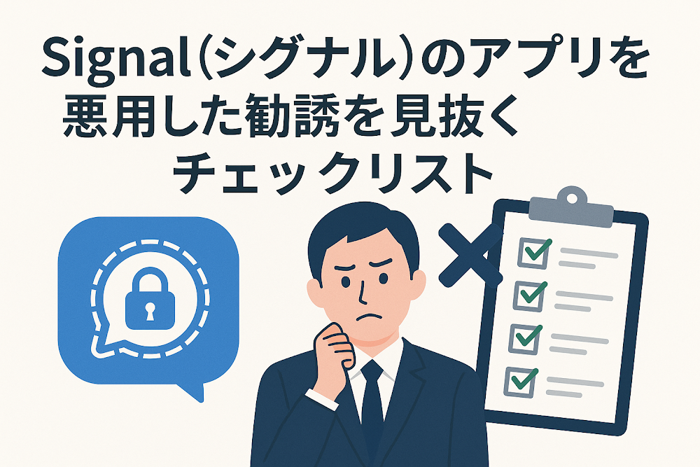 Signal（シグナル）のアプリを悪用した勧誘を見抜くチェックリスト