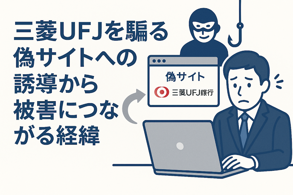三菱UFJを騙る偽サイトへの誘導から被害につながる経緯