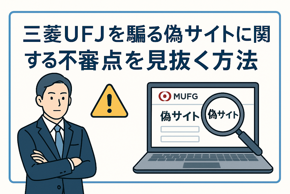 三菱UFJを騙る偽サイトに関する不審点を見抜く方法