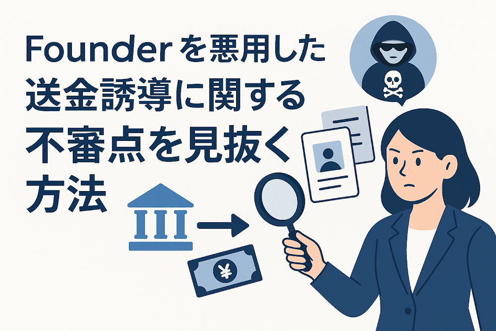 Founder（ファウンダー）を悪用した送金誘導に関する不審点を見抜く方法