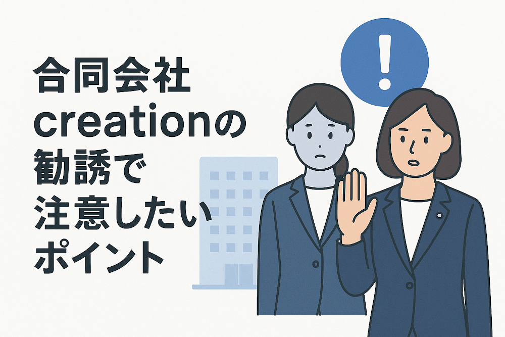 合同会社creationの勧誘で注意したいポイント