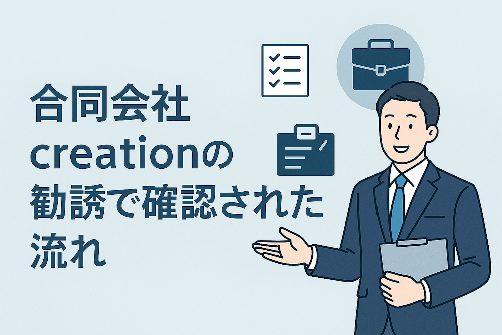 合同会社creationの勧誘で確認された流れ