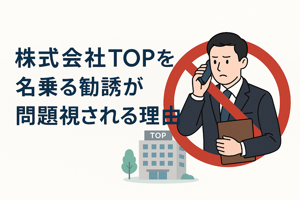 株式会社TOPを名乗る勧誘が問題視される理由