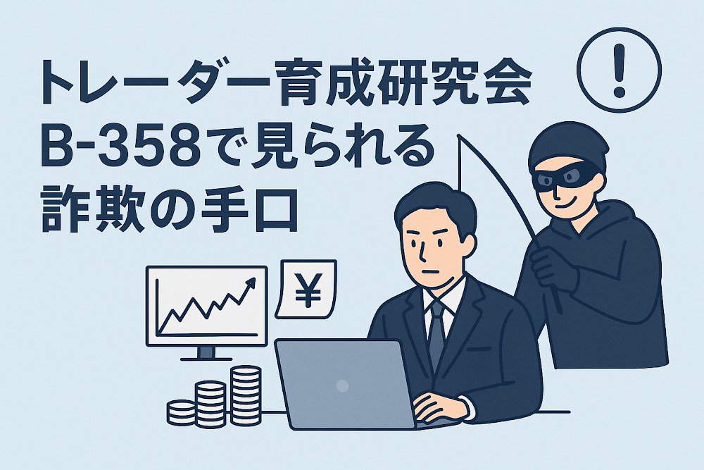 トレーダー育成研究会B-358で見られる詐欺の手口