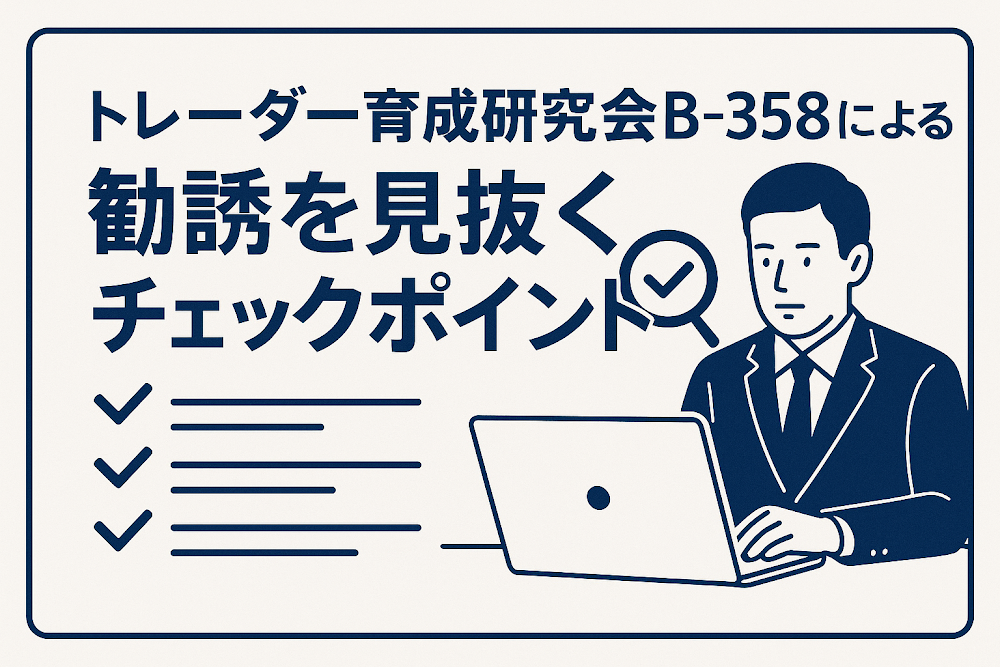トレーダー育成研究会B-358による勧誘を見抜くチェックポイント