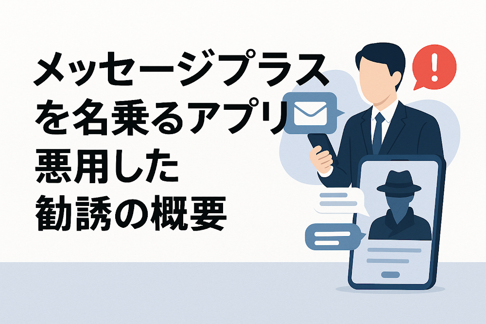 メッセージプラスを名乗るアプリを悪用した勧誘の概要