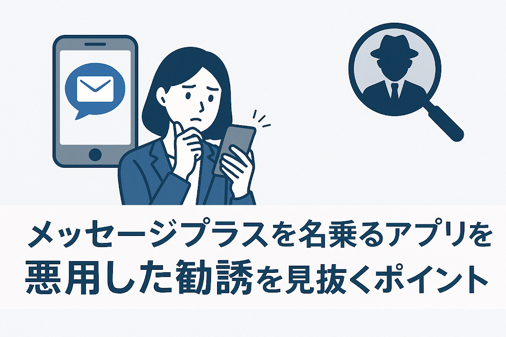 メッセージプラスを名乗るアプリを悪用した勧誘を見抜くポイント