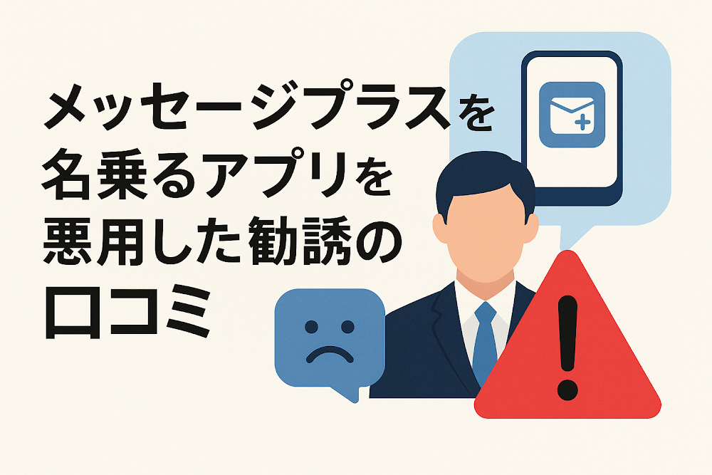 メッセージプラスを名乗るアプリを悪用した勧誘の口コミ