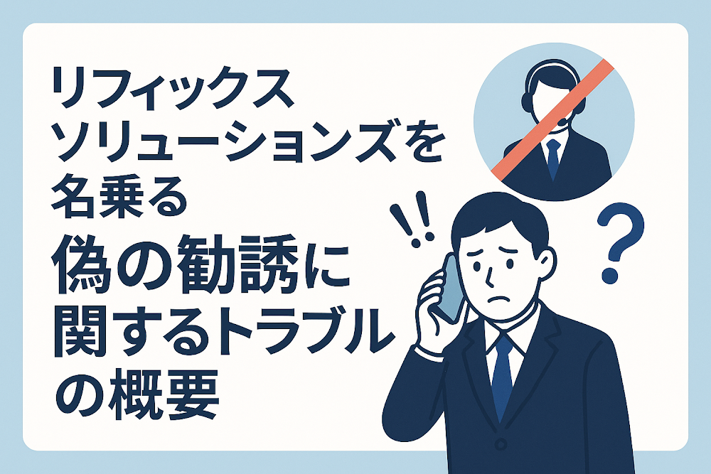 リフィックスソリューションズを名乗る偽の勧誘に関するトラブルの概要