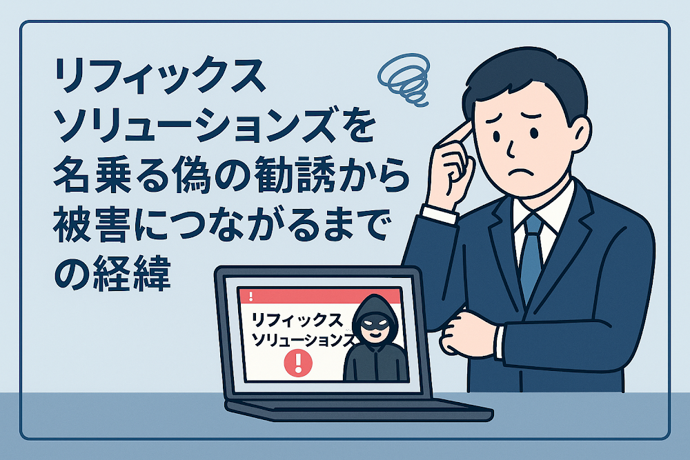 リフィックスソリューションズを名乗る偽の勧誘から被害につながるまでの経緯