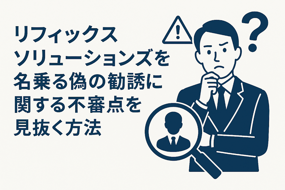リフィックスソリューションズを名乗る偽の勧誘に関する不審点を見抜く方法