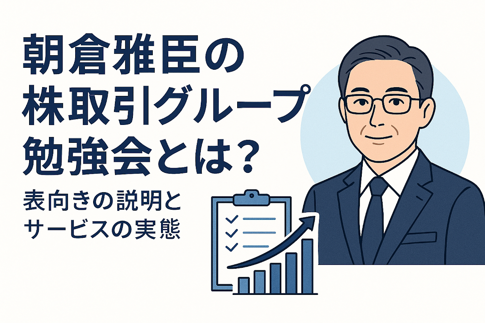 朝倉雅臣の株取引グループ勉強会とは？表向きの説明とサービスの実態