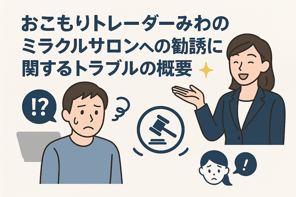 おこもりトレーダーみわのミラクルサロンへの勧誘に関するトラブルの概要
