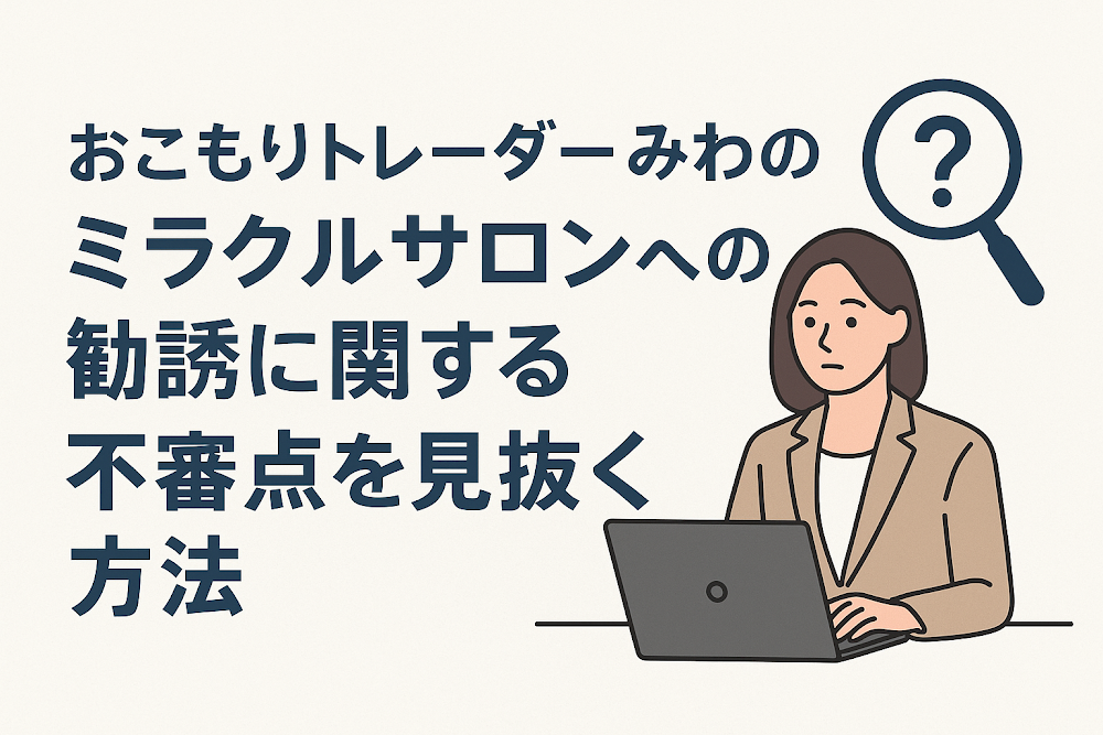 おこもりトレーダーみわのミラクルサロンへの勧誘に関する不審点を見抜く方法