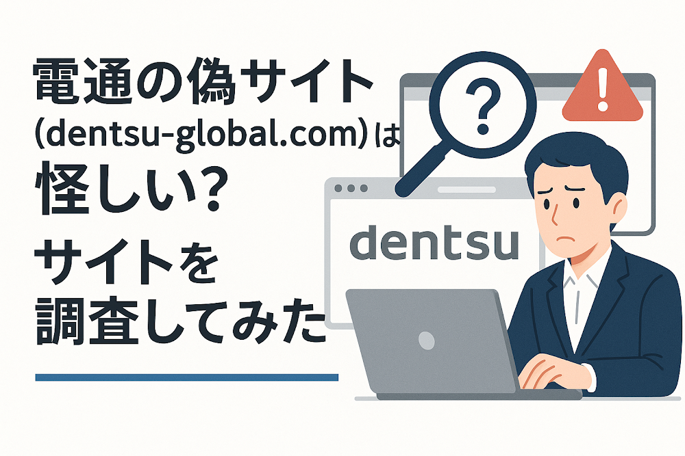 電通の偽サイト（dentsu-global.com）は怪しい？サイトを調査してみた