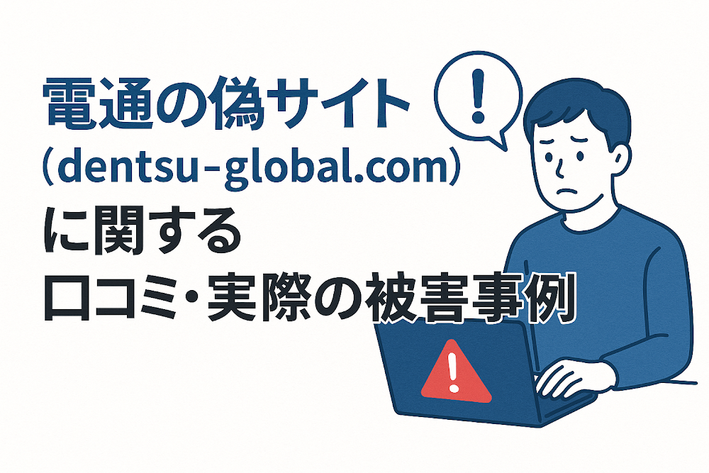 電通の偽サイト（dentsu-global.com）に関する口コミ・実際の被害事例