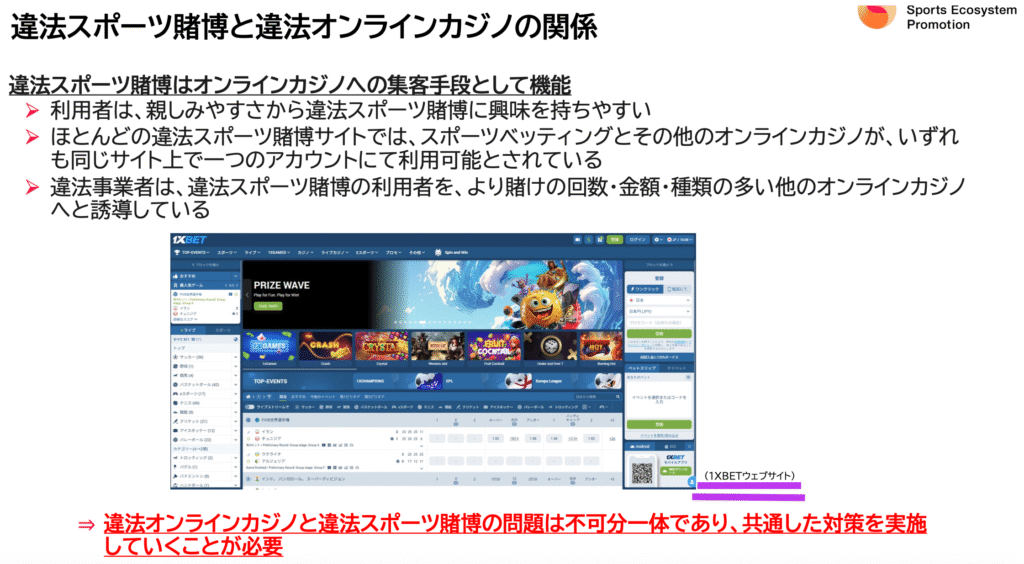 総務省の違法オンラインカジノについての資料