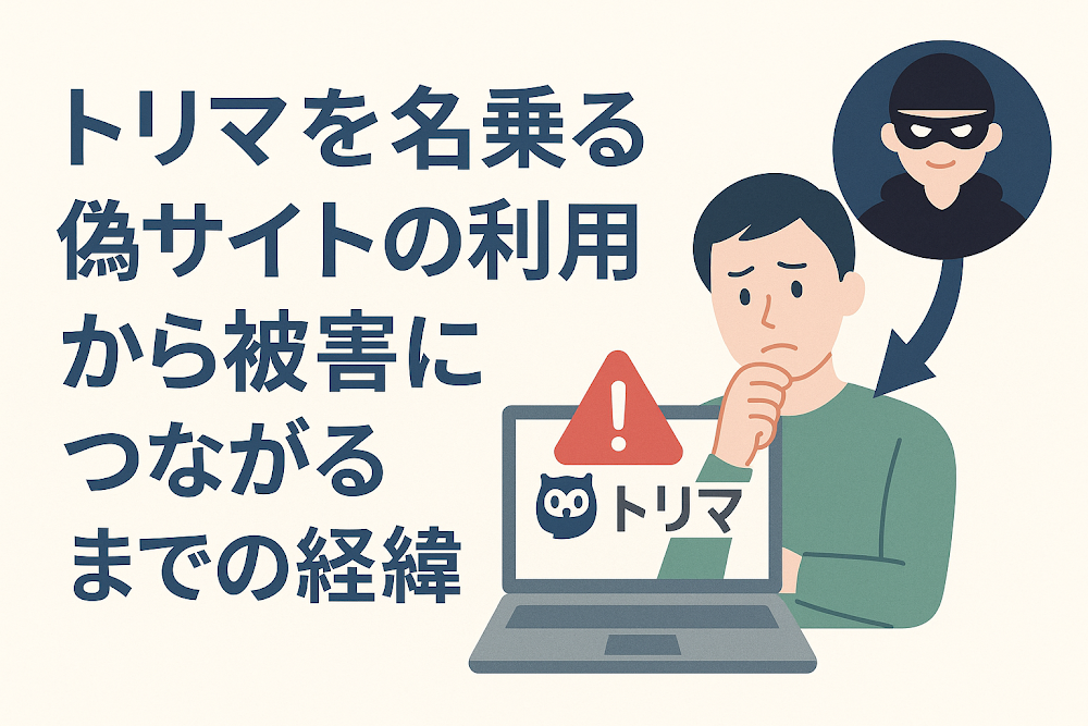 トリマを名乗る偽サイトの利用から被害につながるまでの経緯