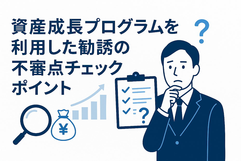 資産成長プログラムを利用した勧誘の不審点チェックポイント