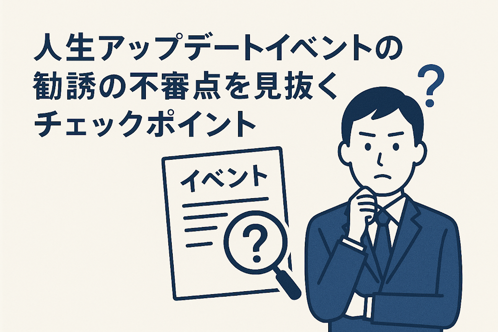 人生アップデートイベントの勧誘の不審点を見抜くチェックポイント