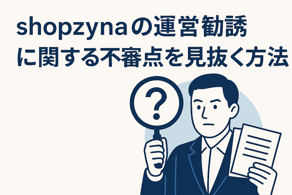 shopzynaの運営勧誘に関する不審点を見抜く方法