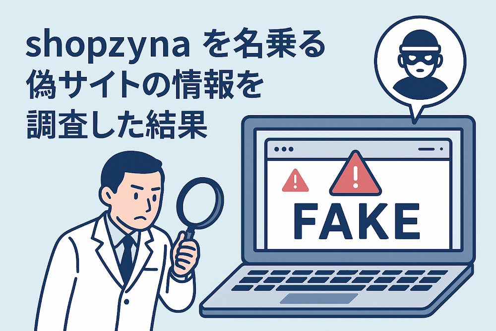 shopzynaを名乗る偽サイトの情報を調査した結果