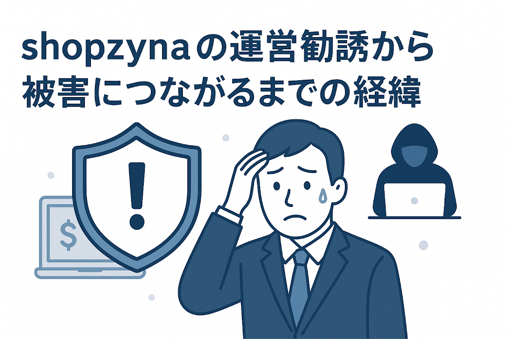 shopzynaの運営勧誘から被害につながるまでの経緯