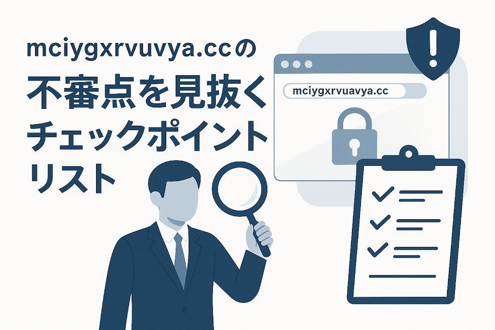 mciygxrvuavya.ccの不審点を見抜くチェックポイントリスト