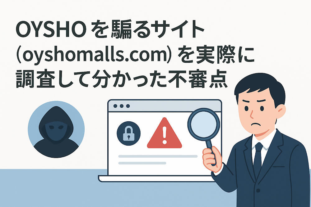 OYSHOを騙るサイト（oyshomalls.com）を実際に調査して分かった不審点