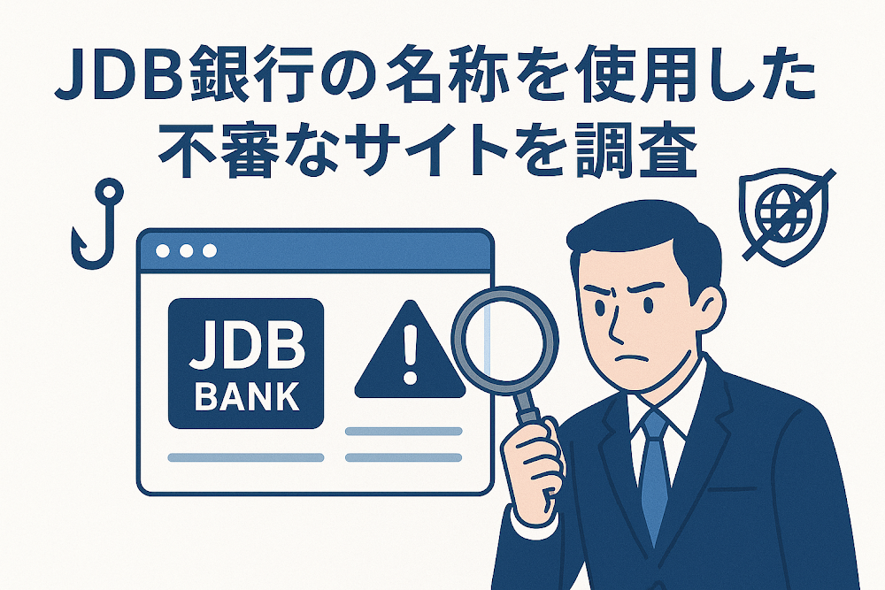 JDB銀行の名称を使用した不審なサイトを調査