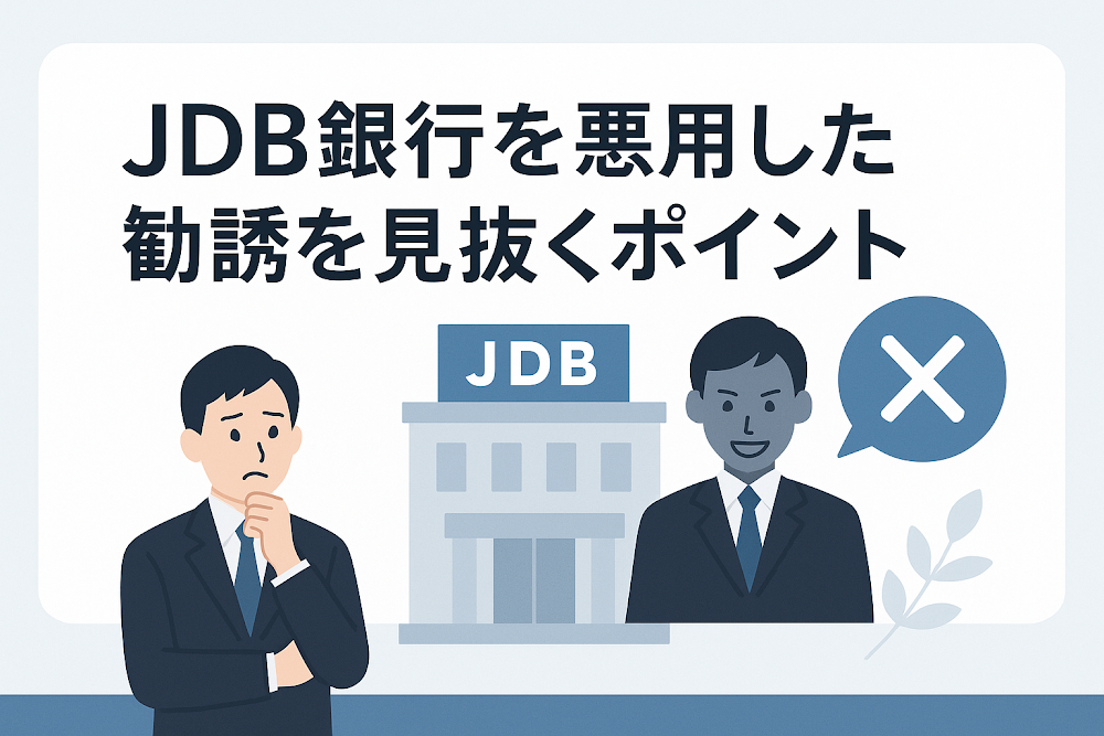JDB銀行を悪用した勧誘を見抜くポイント