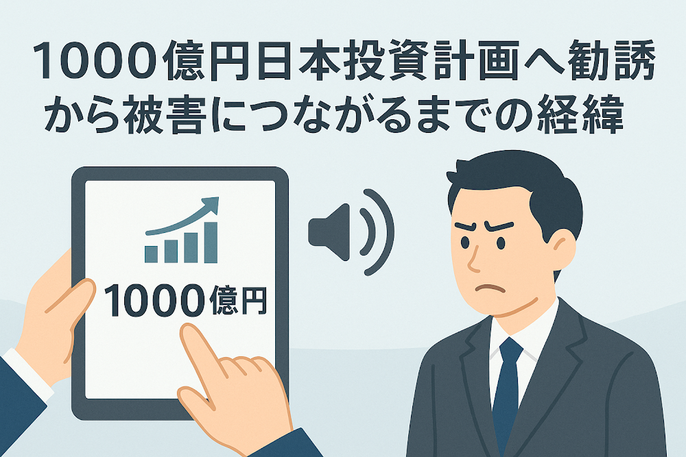 1000億円日本投資計画への勧誘から被害につながるまでの経緯