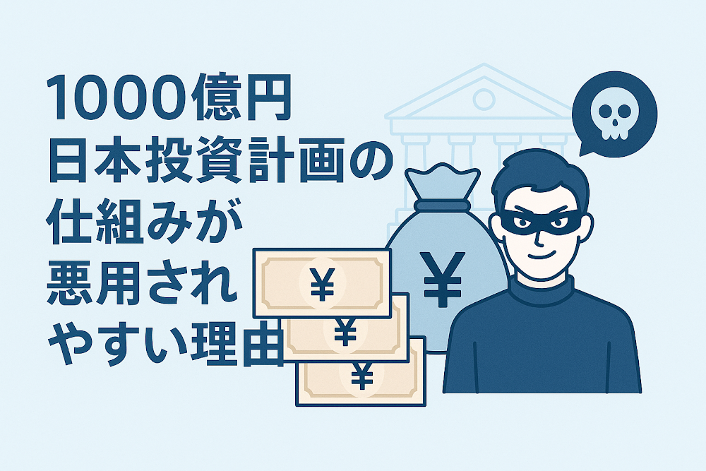 1000億円日本投資計画の仕組みが悪用されやすい理由
