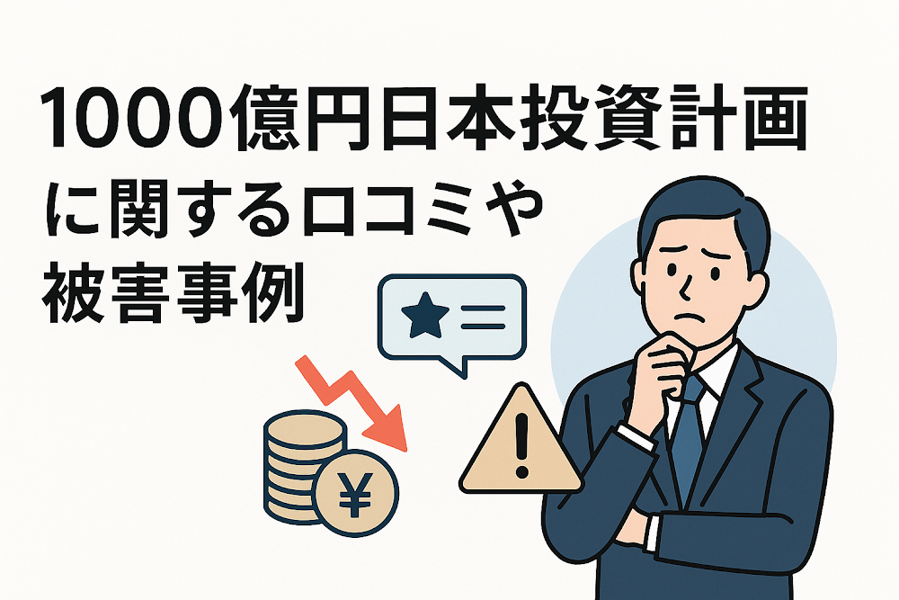 1000億円日本投資計画に関する口コミや被害事例